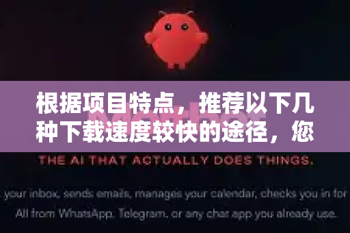 根据项目特点，推荐以下几种下载速度较快的途径，您可以根据自身网络情况选择