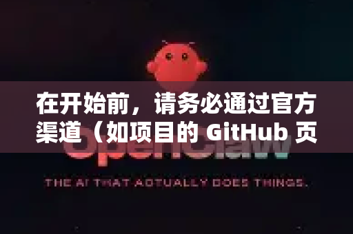 在开始前，请务必通过官方渠道（如项目的 GitHub 页面）获取软件，以确保安全