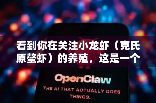 看到你在关注小龙虾（克氏原螯虾）的养殖，这是一个非常有趣且潜力巨大的项目。但新手入门确实有很多坑，一不小心就会导致损失