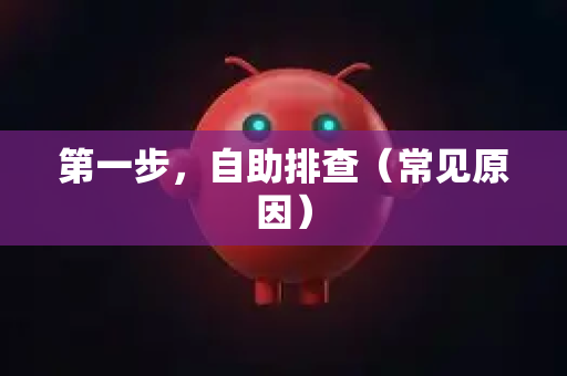 第一步，自助排查（常见原因）