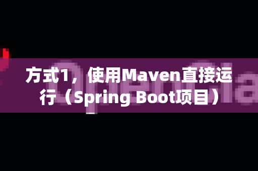 方式1，使用Maven直接运行（Spring Boot项目）